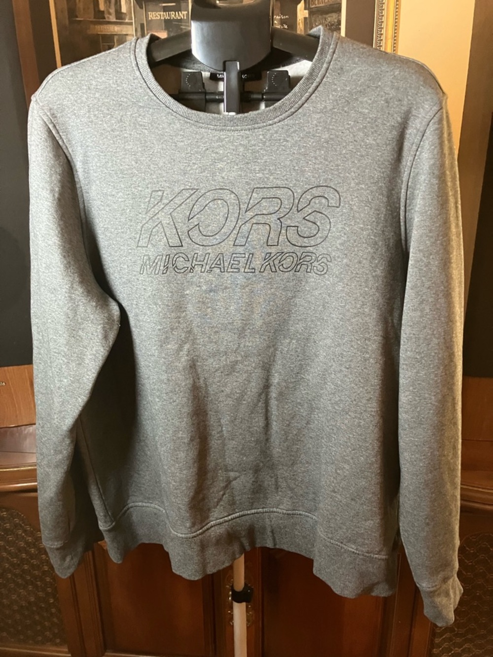 Michael Kors Gray Crewneck Sweatshirt XL Logo Pullover Casual